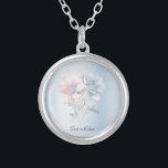 Blue Pink Flowers Necklace<br><div class="desc">Beautiful Blue Pink Flowers Necklace</div>