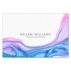 Blue & pink flowing geode ink design