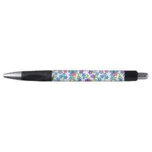 Blue Pink Forget Me Not Flowers Pen