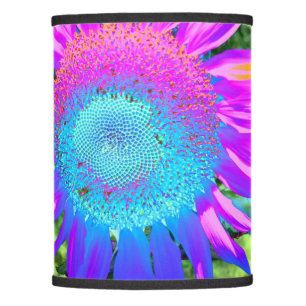Blue pink funky retro sunflower photo lamp shade