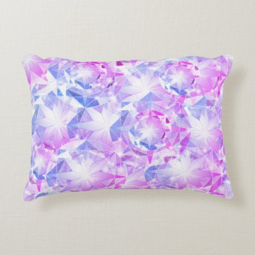 Blue Pink Gemstone Sapphire Crystal Art Accent Pillow