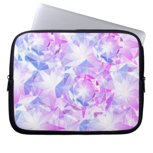 Blue Pink Gemstone Sapphire Crystal Art Laptop Sleeve