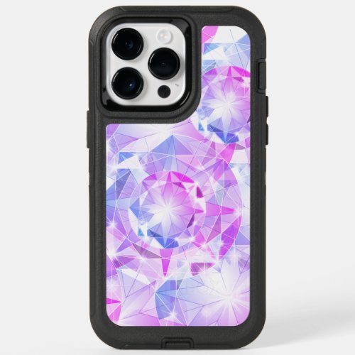 Blue Pink Gemstone Sapphire Crystal Art OtterBox iPhone 14 Pro Max Case