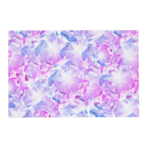 Blue Pink Gemstone Sapphire Crystal Art Placemat