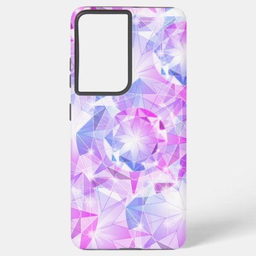 Blue Pink Gemstone Sapphire Crystal Art Samsung Galaxy S21 Ultra Case