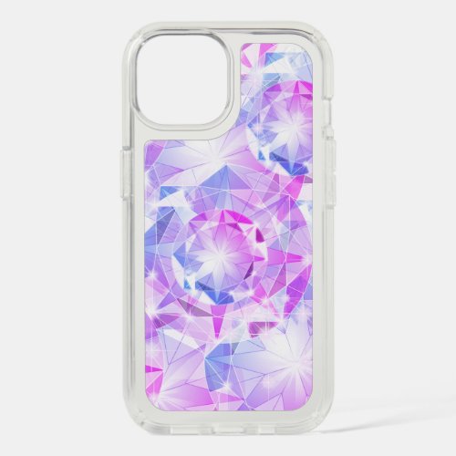 Blue Pink Gemstone Sapphire Crystal Art iPhone 15 Case