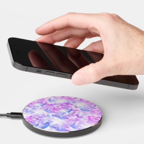 Blue Pink Gemstone Sapphire Crystal Art Wireless Charger