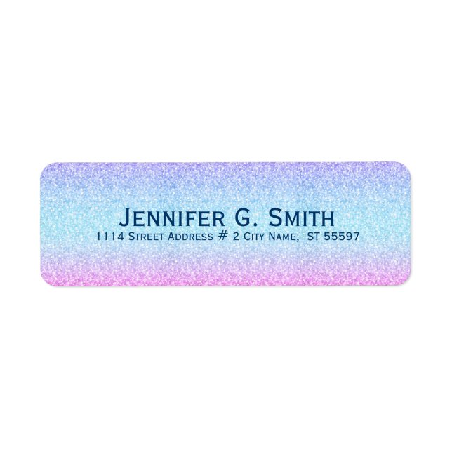 Blue & Pink Glitter And Sparkles Label (Front)
