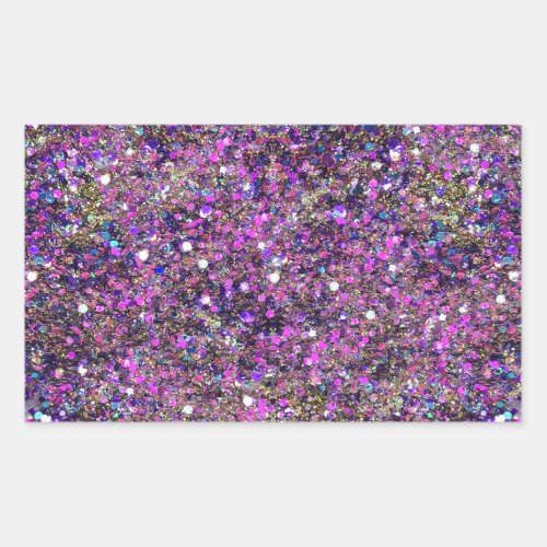 Blue Pink Gold Glitter Glamorous Blank Template Rectangular Sticker