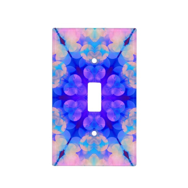 Blue & Pink Gradient Pastel Bubble Art Light Switch Cover (Front)