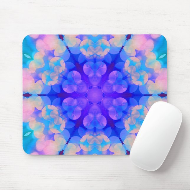 Blue & Pink Gradient Pastel Bubble Art Mouse Pad (With Mouse)