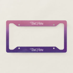 Blue Pink Gradient Personalized  License Plate Frame