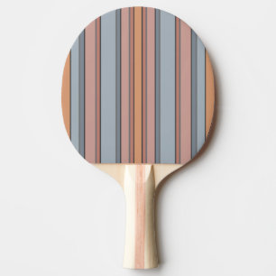 Blue Pink Gray Color Block Vertical Stripes  Ping Pong Paddle
