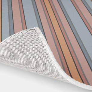 Blue Pink Gray Color Block Vertical Stripes Rug