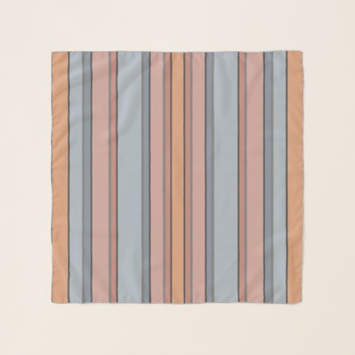 Blue Pink Gray Color Block Vertical Stripes  Scarf