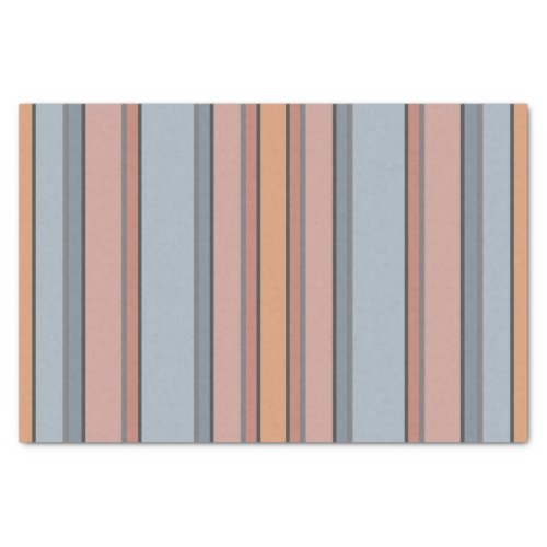 Blue Pink Gray Color Block Vertical Stripes  Tissue Paper