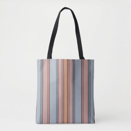 Blue Pink Gray Color Block Vertical Stripes  Tote Bag