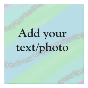 Blue pink green glitter sparkle pastel add name p faux canvas print