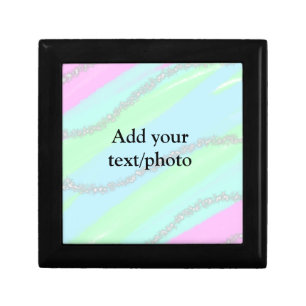 Blue pink green glitter sparkle pastel add name p gift box