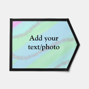 Blue pink green glitter sparkle pastel add name p pennant
