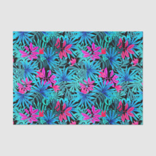 Blue Pink/Green Tropical Palm Leaf Tissue Paper