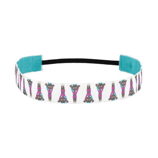 Blue Pink Gymnastics Acrobatic Acro Dance Tumbling Athletic Headband (Front)
