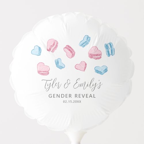 Blue Pink Hearts Valentine Gender Reveal Balloon