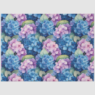 Blue Pink Hydrangeas Decoupage Tissue Paper