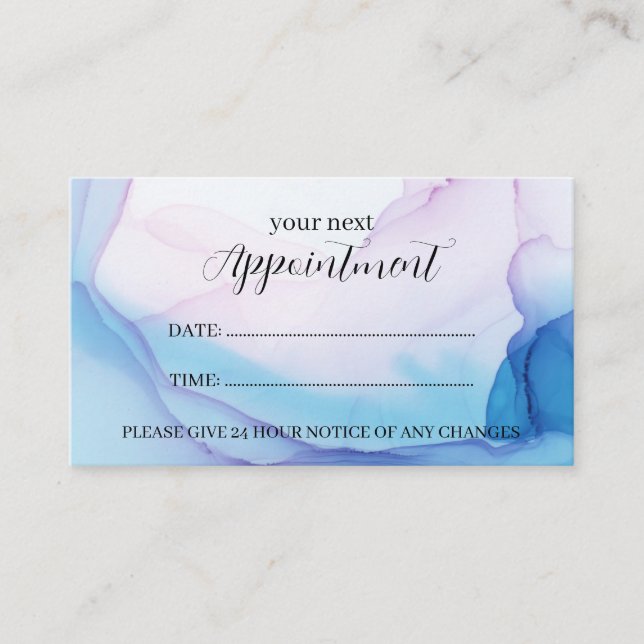 Blue & Pink Ink Professional Appointment Card (Front)
