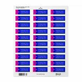 Blue. Pink, Ivory Hearts Return Address Label (Full Sheet)