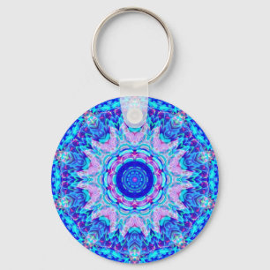 Blue Pink Kaleidoscope Keychain