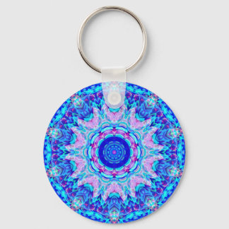 Blue Pink Kaleidoscope Keychain