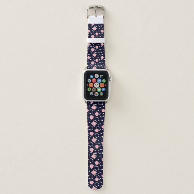 Blue & Pink Large Dot Pattern Apple Watch Band (Front)