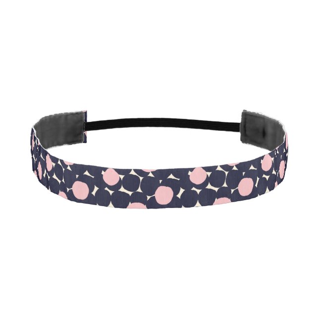 Blue & Pink Large Dot Pattern Athletic Headband (Front)