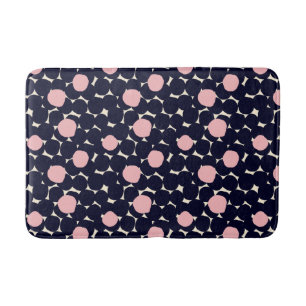 Blue & Pink Large Dot Pattern Bath Mat