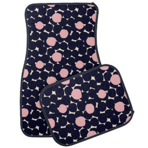 Blue & Pink Large Dot Pattern Car Floor Mat