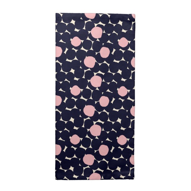 Blue & Pink Large Dot Pattern Cloth Napkin (Half Fold)