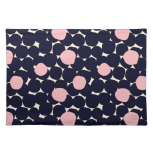 Blue & Pink Large Dot Pattern Cloth Placemat