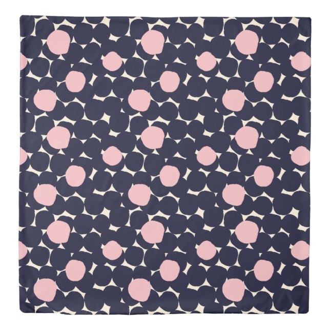 Blue & Pink Large Dot Pattern Duvet Cover (Front)