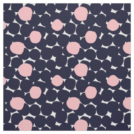 Blue & Pink Large Dot Pattern Fabric