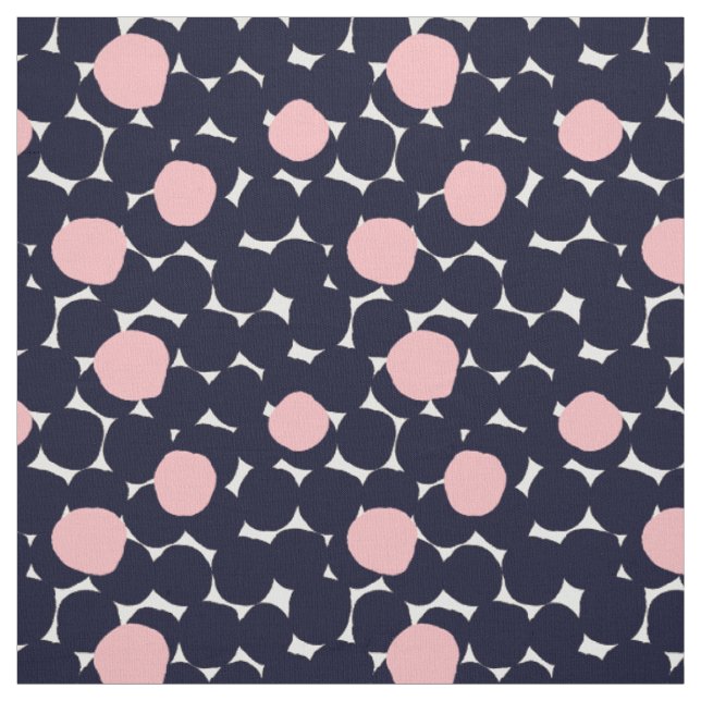Blue & Pink Large Dot Pattern Fabric (Swatch)