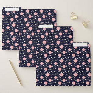 Blue & Pink Large Dot Pattern File Folder