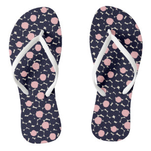 Blue & Pink Large Dot Pattern Flip Flops