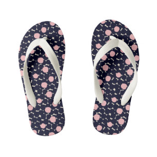 Blue & Pink Large Dot Pattern Kid's Flip Flops