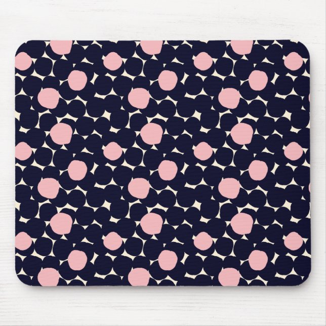Blue & Pink Large Dot Pattern Mouse Pad (Front)