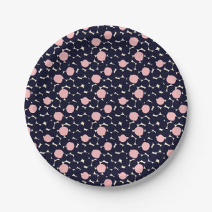 Blue & Pink Large Dot Pattern Paper Plates