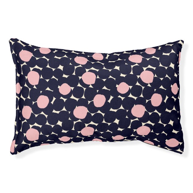 Blue & Pink Large Dot Pattern Pet Bed (Front)