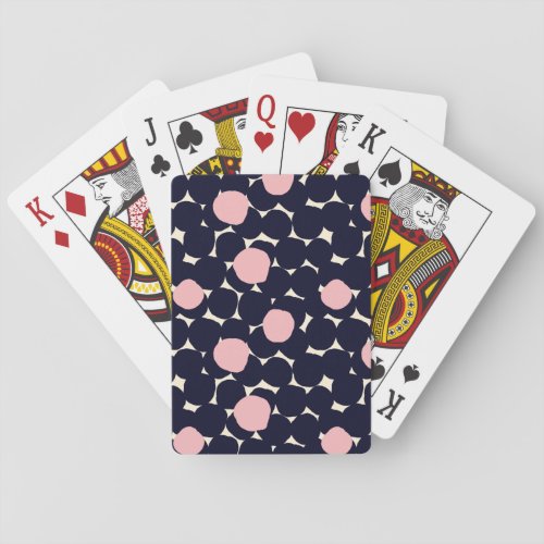 Blue  Pink Large Dot Pattern Poker Cards