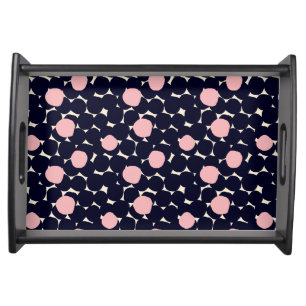 Blue & Pink Large Dot Pattern Serving Tray