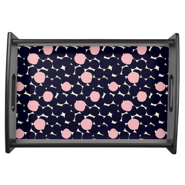 Blue & Pink Large Dot Pattern Serving Tray (Front)